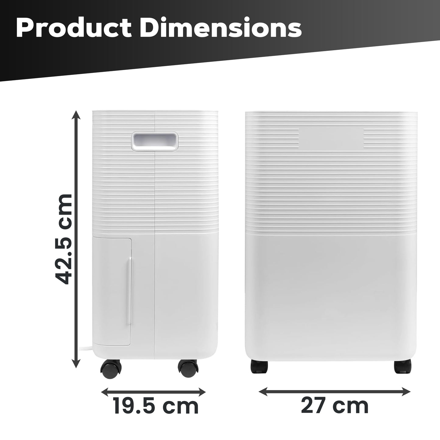 Daewoo 12L/Day Dehumidifiers for Home 3 Operation Modes and User Friendly with LED Display With Indicators, Continuous Drainage, 24 Hour Timer, Ideal for Laundry Room, Basement, Bedroom, Bathroom