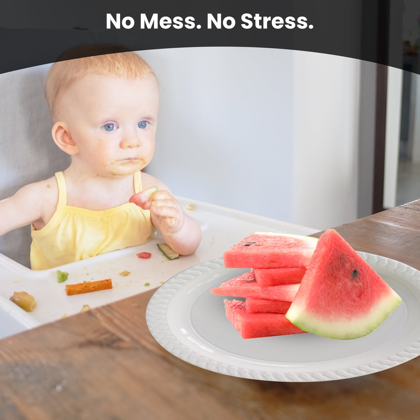 Aspect 100 White Plates, Reusable & Washable, Heavy Duty Dinnerware, Microwave-Safe Crockery - Ideal for Birthday, Parties, Camping, Catering (9 inch Plates, White)