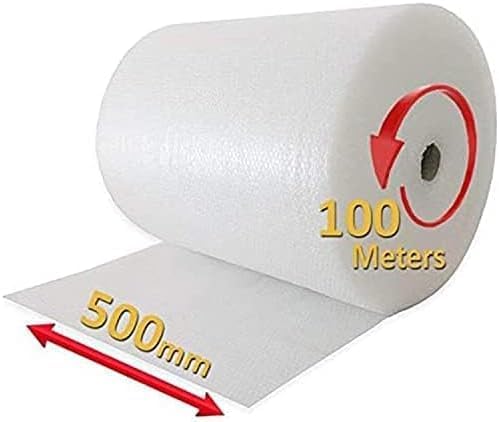LUXTROUS Bubble Wrap for Moving House (500mm x 100m) Quality Premium Bubble Wrap Roll, Office and Industrial Use Lightweight, Durable, and UK Manufactured