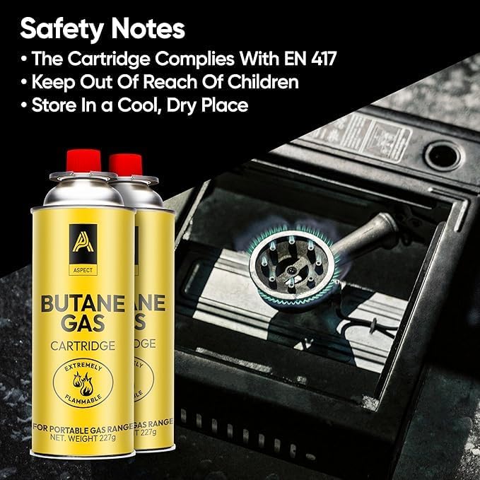 Aspect Camping Gas, Gas Canisters for Camping Stove, Butane Gas Perfect Suitable for Portable Stove, BBQ, Blow Torches Safe and Secure Bottle (Pack of 4)