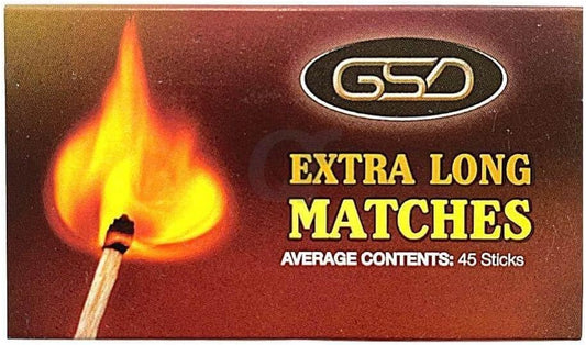 Luxtrous Extra Long Safety Matches 45 Matches Per Box Long-Lasting Camping Matches for Wood Burners, Fire Pits, Ovens, Extra Strong BBQ Fire Lighters (Pack of 6)