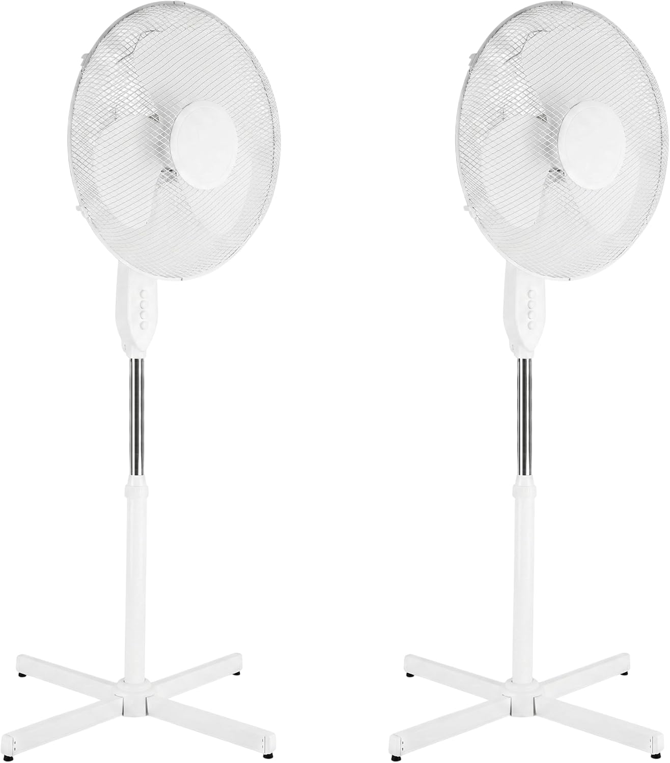Aspect Pedestal Fan 3 Speed Settings Quiet Operation Oscillating Adjustable Height Cooling Fan Ideal for Home and Office (White) (Pack Of 2-16 Inch)