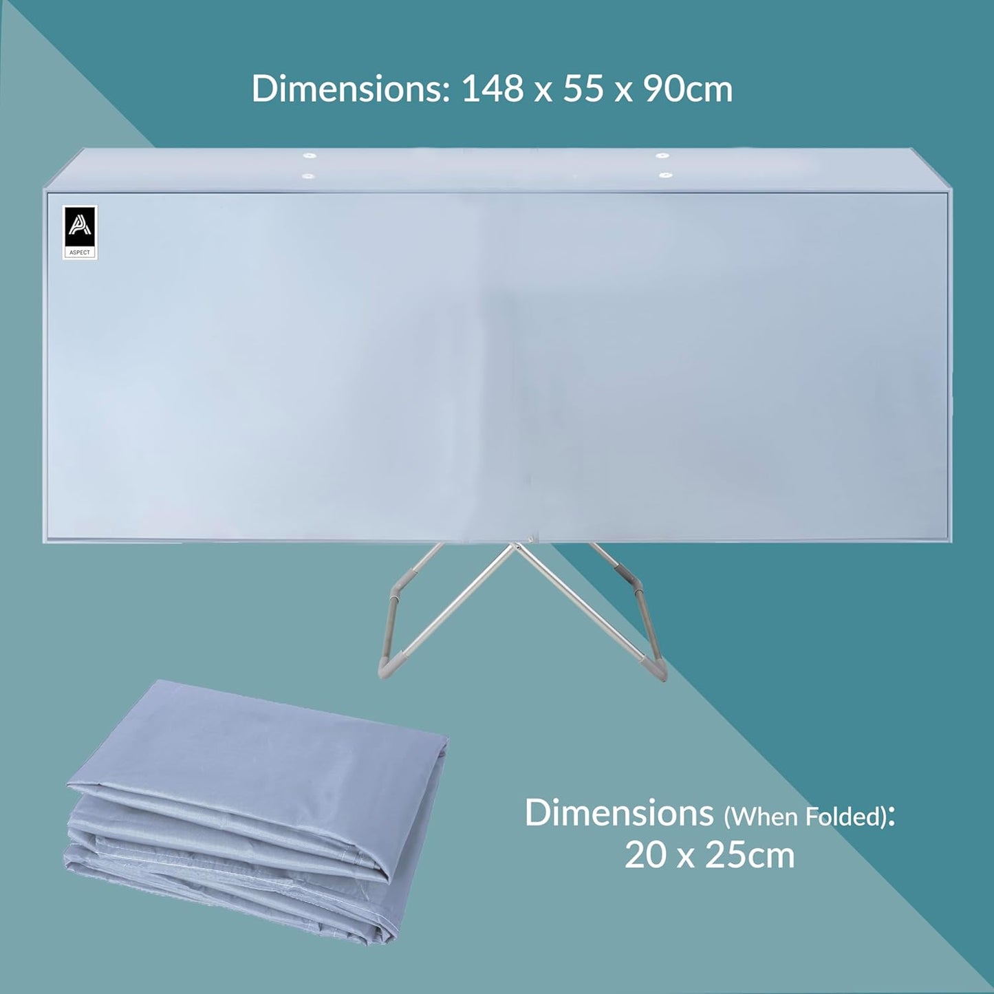 Aspect Heated Clothes Airer Cover Fold out winged Indoor | Low Running Cost Airer 12M drying space | Speed Drying (Heated AIrer Cover)