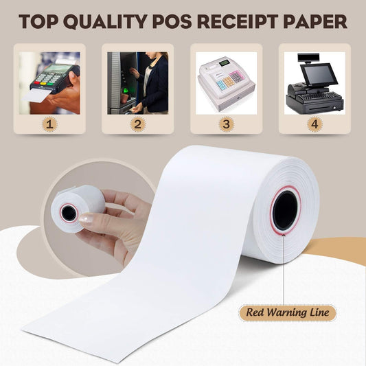 Aspect Thermal Paper Till Rolls 20 Rolls - Till Rolls for POS PDQ EPOS Cash Registers - BPA Free Cash Register Rolls-Made in The UK Pack of 20