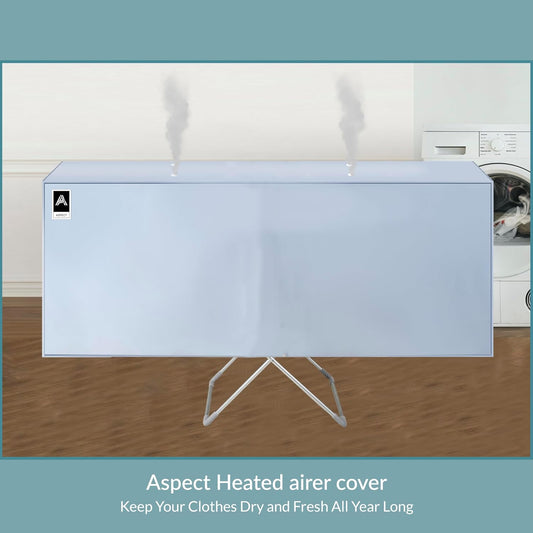 Aspect Heated Clothes Airer Cover Fold out winged Indoor | Low Running Cost Airer 12M drying space | Speed Drying (Heated AIrer Cover)