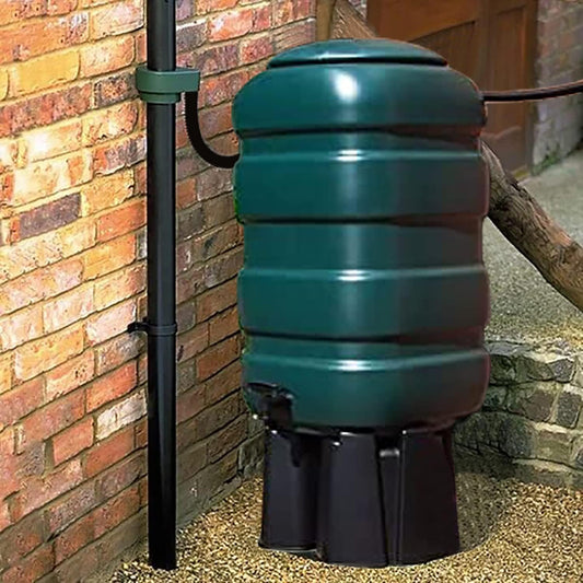 Fine Garden 100L Water Butt Kit with Stand, Tap, Hose, T-Piece, Diverter Complete Rainwater Collector for Eco-Friendly Gardening and Water Conservation and Water with Easy Installation.
