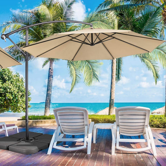 Aspect Square Parasol Base Set of 4 Outdoor Umbrella Cantilever Parasol Base Stand Weights for Patio Offset, Parasols water & sand Fillable weights