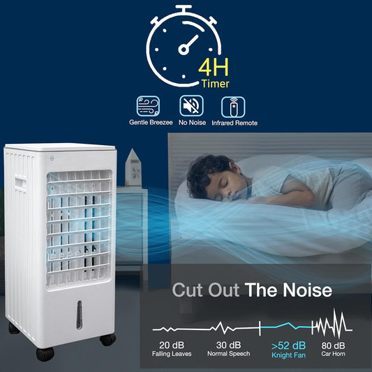 Aspect Air Cooler - 4L Portable Remote Control Air Conditioner Cooler Fan, Evaporative Air Purifier & Humidifier,Touch Panel Display Energy Efficient Cooling for Home & Office