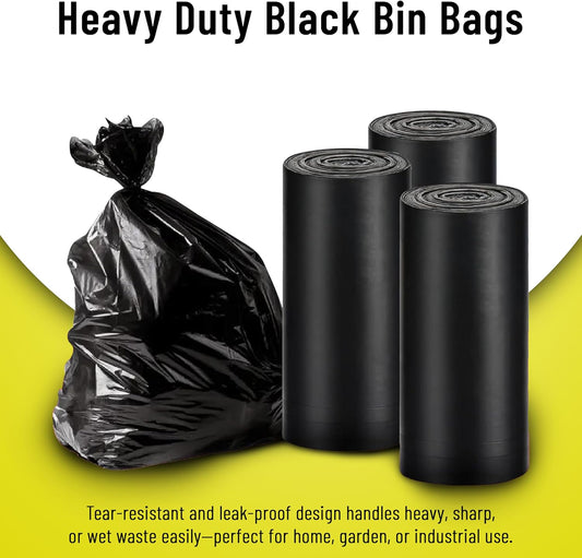 Aspect Black Bin Bags 100 Count Heavy Duty for Household Garbage Capacity 75L–Strong Black Refuse Sacks–Bin Liners for Everyday use, Office, Kitchen, Restaurant–Rubbish Garbage Bags(72x85cm)