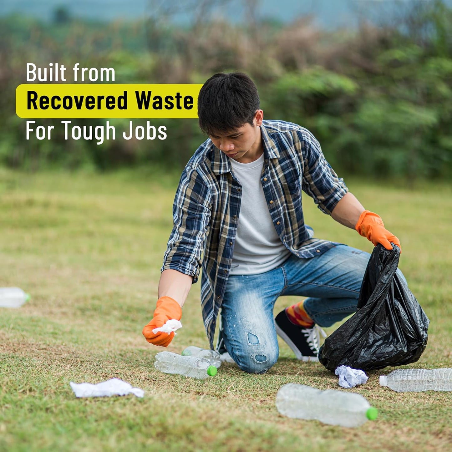 Aspect Black Bin Bags 100 Count Heavy Duty for Household Garbage Capacity 75L–Strong Black Refuse Sacks–Bin Liners for Everyday use, Office, Kitchen, Restaurant–Rubbish Garbage Bags(72x85cm)