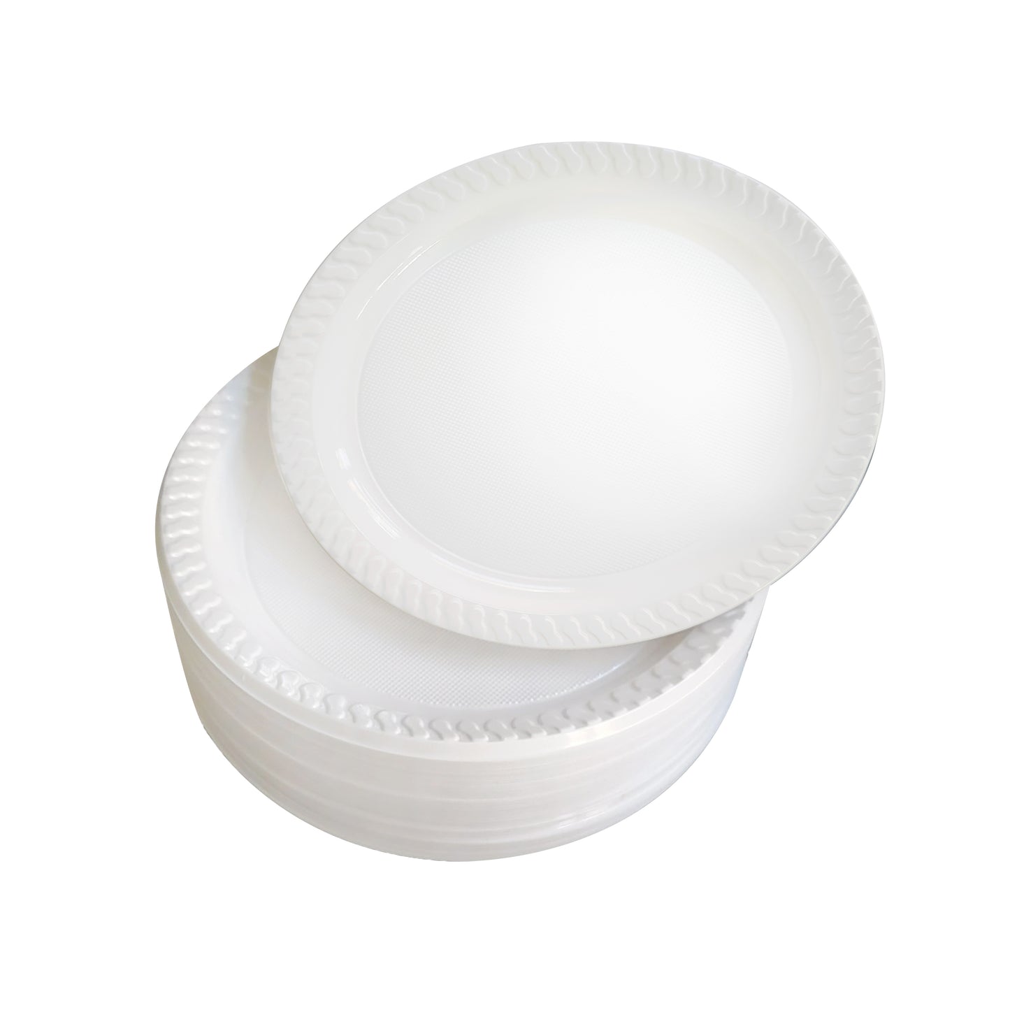 Aspect 100 White Plates, Reusable & Washable, Heavy Duty Dinnerware, Microwave-Safe Crockery - Ideal for Birthday, Parties, Camping, Catering (9 inch Plates, White)