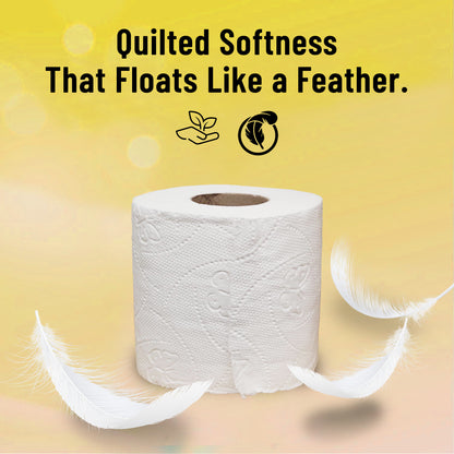 Panda Cuddle Toilet Roll 3-Ply Soft Ultimate Quilts Toilet Paper - Scented Toilet Rolls - Premium Bathroom Scented Toilet Loo Tissue Paper for Luxurious Comfort and Hygiene (Cuddle Lemon, 9 Rolls)