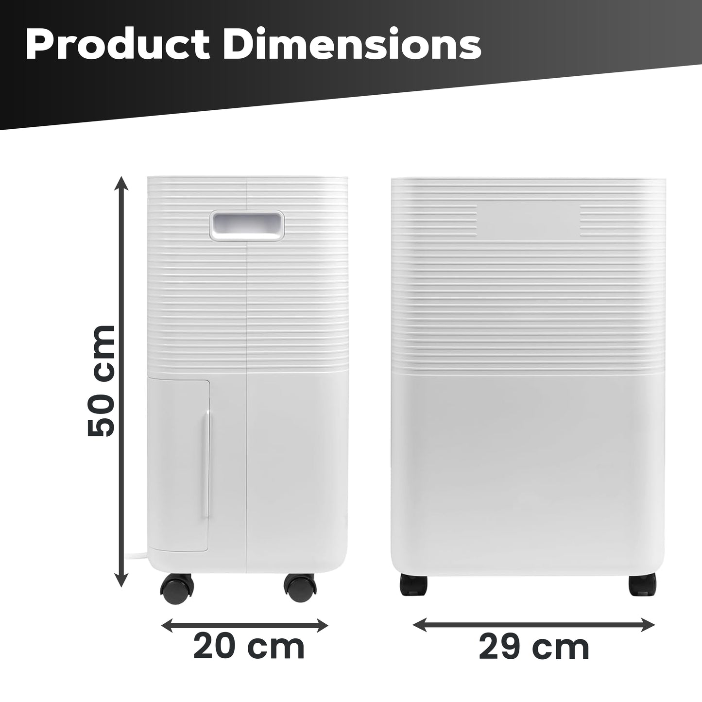 Daewoo 12L/Day Dehumidifiers for Home 3 Operation Modes and User Friendly with LED Display With Indicators, Continuous Drainage, 24 Hour Timer, Ideal for Laundry Room, Basement, Bedroom, Bathroom