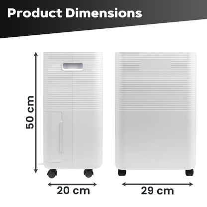Daewoo 12L/Day Dehumidifiers for Home 3 Operation Modes and User Friendly with LED Display With Indicators, Continuous Drainage, 24 Hour Timer, Ideal for Laundry Room, Basement, Bedroom, Bathroom