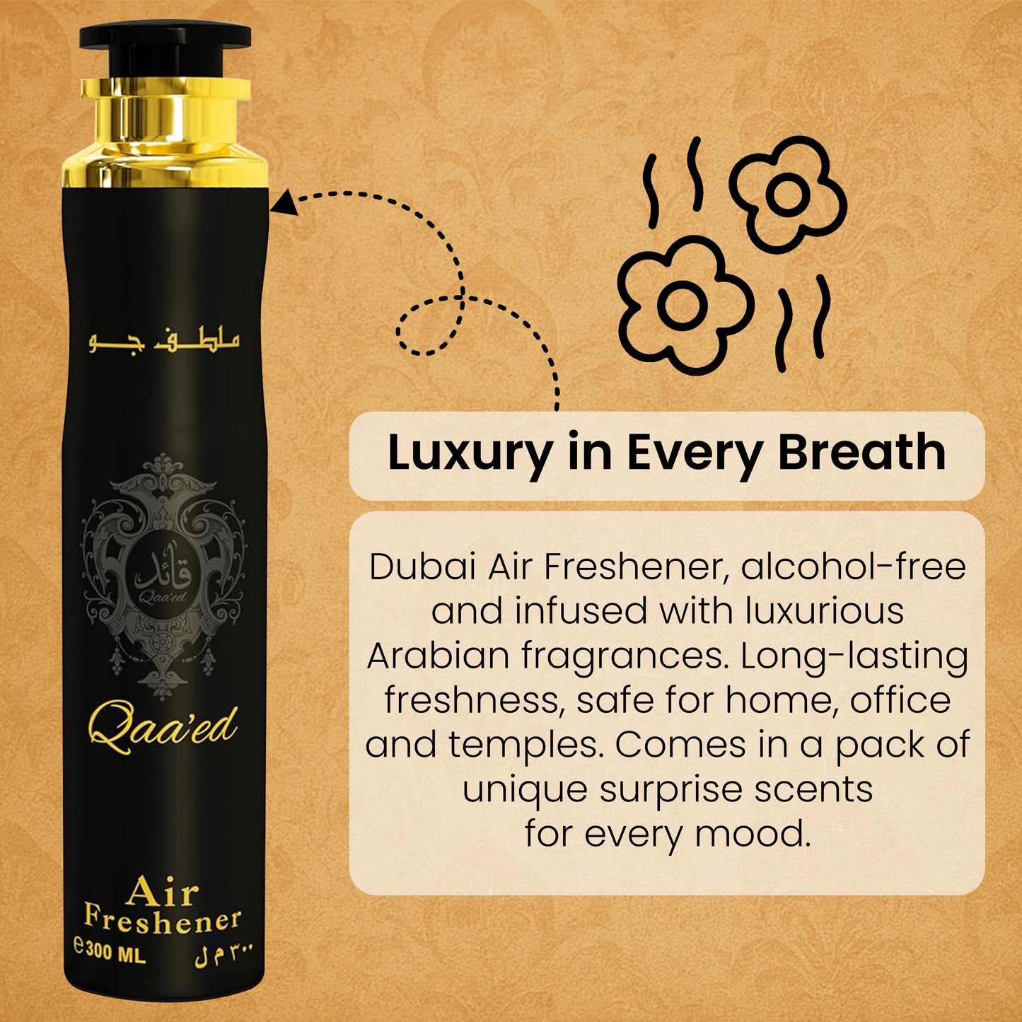 Luxtrous Arabian Air Freshener Free from Alcohol Dubai Arabian Fragrances Perfect air fresheners for home, office, temple luxury scent, surprise scents long lasting (3 x Mariyam)