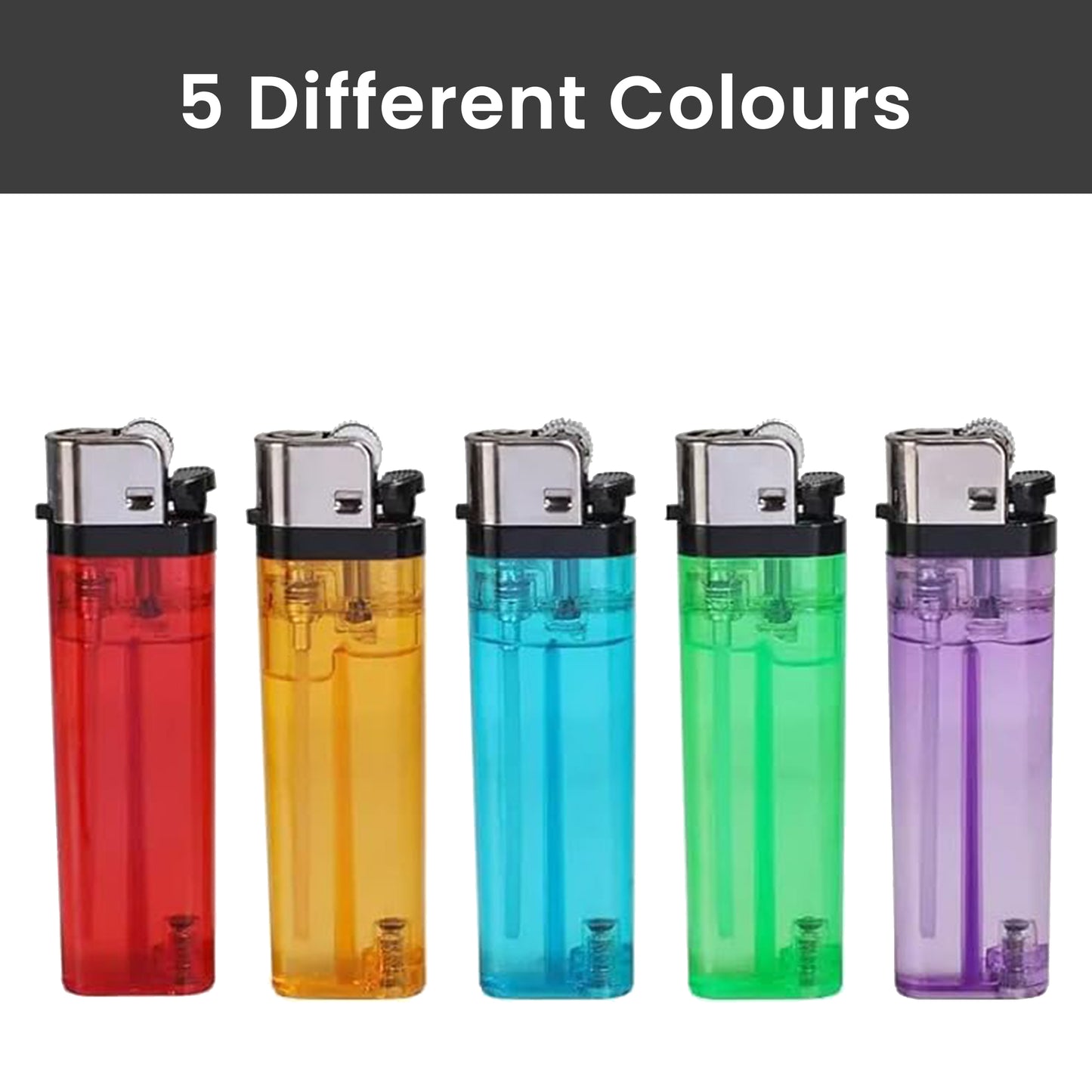 Pack of 5 Disposable Lighters Cigarette Lighters Utility Lighter Child Safe Adjustable Flame