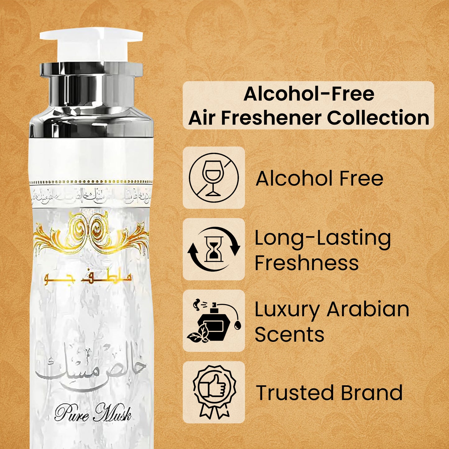 Luxtrous Arabian Air Freshener Free from Alcohol Dubai Arabian Fragrances Perfect air fresheners for home, office, temple luxury scent, surprise scents long lasting (3 x Mariyam)
