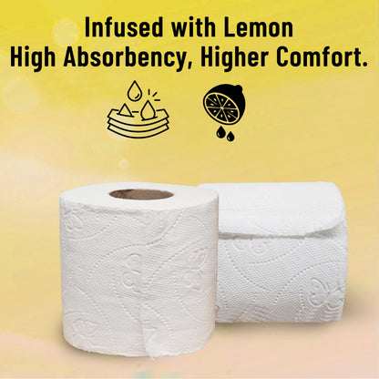 Panda Cuddle Toilet Roll 3-Ply Soft Ultimate Quilts Toilet Paper - Scented Toilet Rolls - Premium Bathroom Scented Toilet Loo Tissue Paper for Luxurious Comfort and Hygiene (Cuddle Lemon, 9 Rolls)