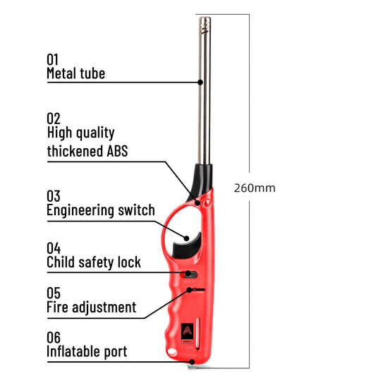 Aspect X3 Refillable BBQ Lighter – Adjustable Flame, Clipper Gas, Multi-Use for Kitchen, BBQ, Candles, Camping & Fireworks (Set of 4)