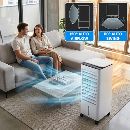 Aspect 6.5L Air Cooler with Remote Control, Portable Evaporative Air Cooler Fan, 3-in-1 Air Conditioner Cooler, Humidifier & Air Purifier, Touch Panel Cooling Fan for Home, Office & Bedroom