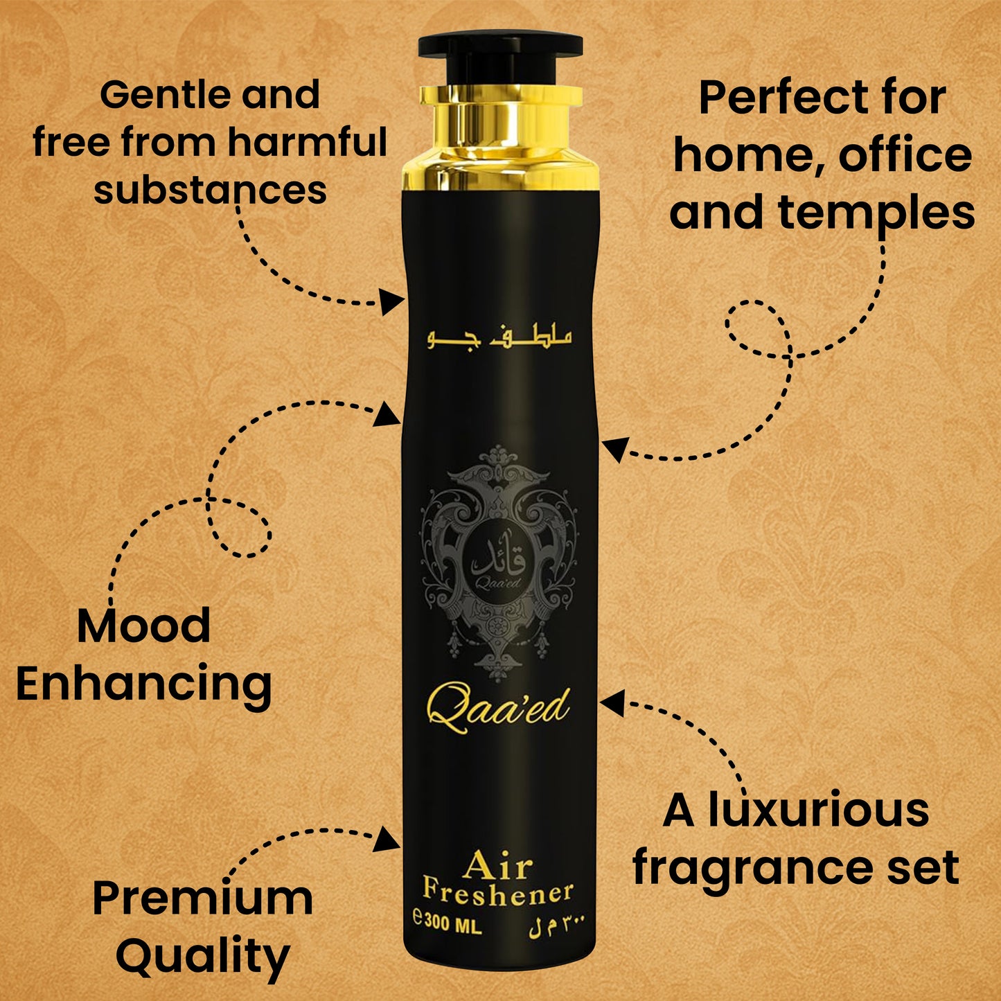 Luxtrous Arabian Air Freshener Free from Alcohol Dubai Arabian Fragrances Perfect air fresheners for home, office, temple luxury scent, surprise scents long lasting (3 x Fakhar Lattafa)