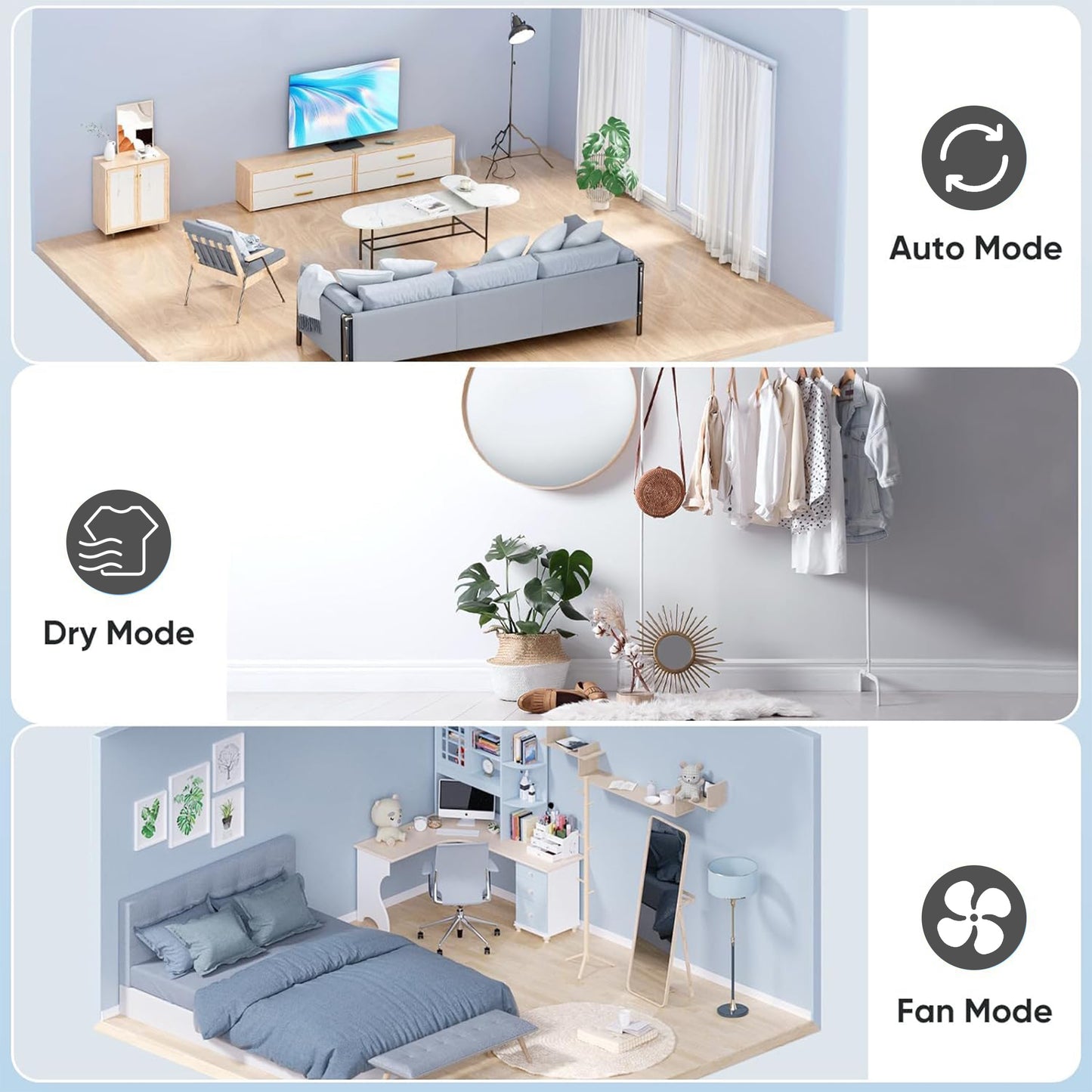 Daewoo 12L/Day Dehumidifiers for Home 3 Operation Modes and User Friendly with LED Display With Indicators, Continuous Drainage, 24 Hour Timer, Ideal for Laundry Room, Basement, Bedroom, Bathroom