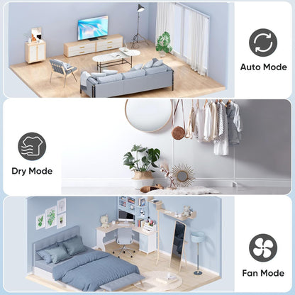 Daewoo 12L/Day Dehumidifiers for Home 3 Operation Modes and User Friendly with LED Display With Indicators, Continuous Drainage, 24 Hour Timer, Ideal for Laundry Room, Basement, Bedroom, Bathroom