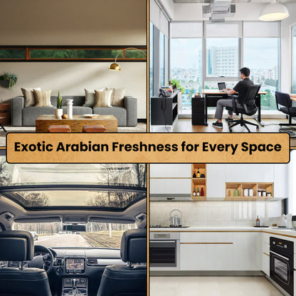 Luxtrous Long-Lasting Dubai Air Fresheners – Alcohol-Free Arabic Air Freshener for Home, Office, Hotel, Car & More | Arabian Air Freshener with Luxury Scent, 300 ml (3 x Ramz Lattafa (Gold))