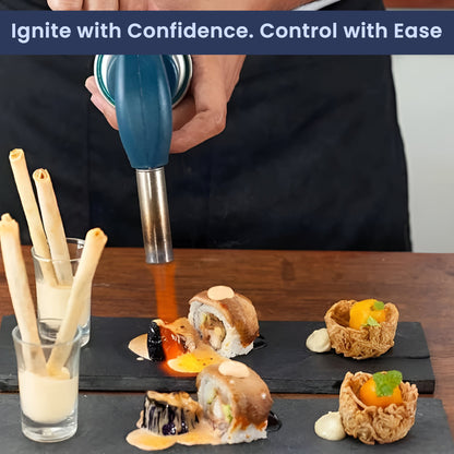 Aspect Blow Torch for Cooking Attachment Head - One-Handed Gas Torch with Adjustable Flame & Safety Lock, Fits All Butane Tanks, Ideal for Creme Brulee, Desserts, BBQ, Baking (Butane Not Included)