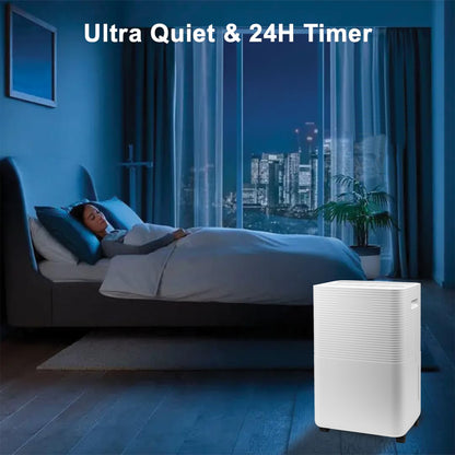 Daewoo 12L/Day Dehumidifiers for Home 3 Operation Modes and User Friendly with LED Display With Indicators, Continuous Drainage, 24 Hour Timer, Ideal for Laundry Room, Basement, Bedroom, Bathroom