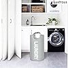 Luxtrous 90L Large Collapsible Laundry Bag, Modern Style Collapsible Fabric Large Laundry Basket, Hamper, Foldable Clothes Bag, Folding Washing Bin 6 Colors available (Dark blue)