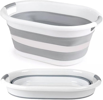 Aspect 67L Collapsible & Portable Laundry Basket | Convenient and Easy Space Saving Storage with Durable Plastic Handles | Preserve Hygiene | Perfect for Laundry Sorting Grey & White