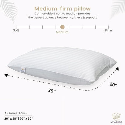 Aspect Luxury Hotel Standard Pillow Standard Size Hotel Quality Soft Pillow for Sleeping Ultra-Bounce Cuddle Support Bed Pillows for Front, Back and Side Sleepers - Hypoallergenic Soft Hollowfibre (1)