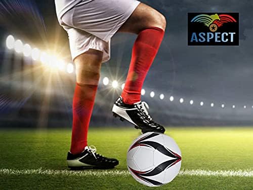 Aspect Football Ball Size 5 With Air Pump Small and Lightweight Ideal Football Gifts for Boys Soft Indoor&Outdoor Soccer Ball for Kids & Adults Training, Leather Football, Perfect for Futsal(Assorted