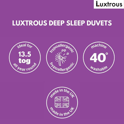 Luxtrous Anti Allergy King Duvet - 13.5 Tog Premium Extra Thick & Warm Anti-Allergy - Anti Bacterial, Soft Touch Cover, Hypoallergenic, Machine Washable (King)