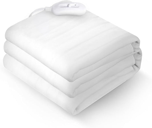 LUXTROUS Electric Blanket, Soft Polyester Electric Blanket Fitted Underblanket Mattress Cover With 3 Heat Settings Detachable Remote, Overheat Protection,Machine Washable Heated Blankets(Single)