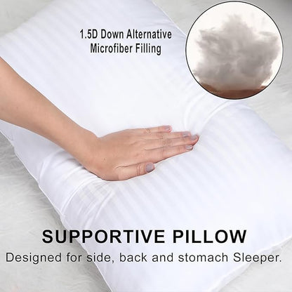 Aspect Luxury Hotel Standard Pillow Standard Size Hotel Quality Soft Pillow for Sleeping Ultra-Bounce Cuddle Support Bed Pillows for Front, Back and Side Sleepers - Hypoallergenic Soft Hollowfibre (1)