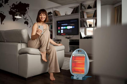 Aspect Halogen Heater - Electric Heater with 3 Heat Setting - Silent Overheat & Tip-Over Protected Room Heaters - Ideal for Home 2 light (800 Watts)