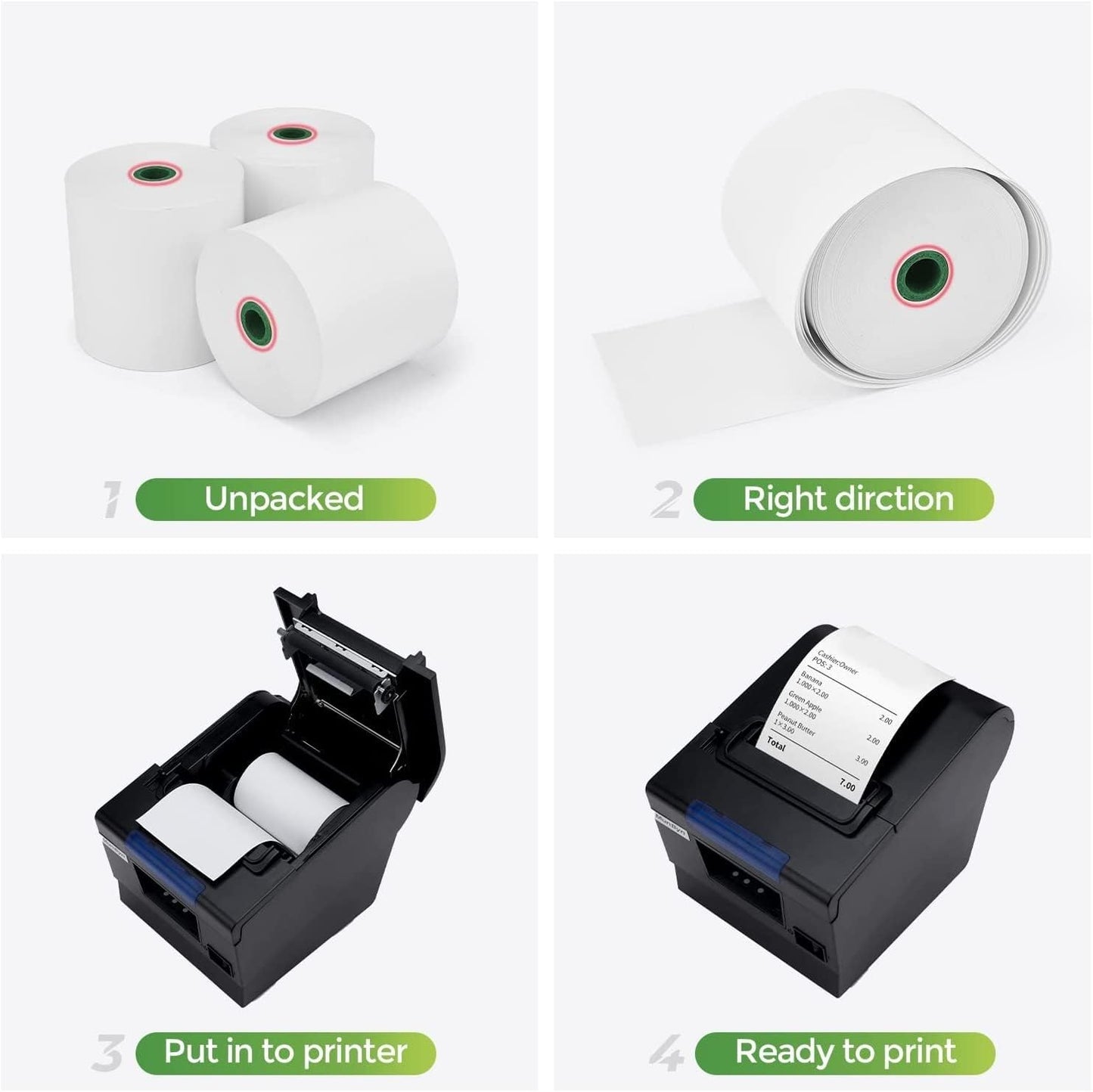 Aspect Thermal Paper Till Rolls 20 Rolls - Till Rolls for POS PDQ EPOS Cash Registers - BPA Free Cash Register Rolls-Made in The UK Pack of 20