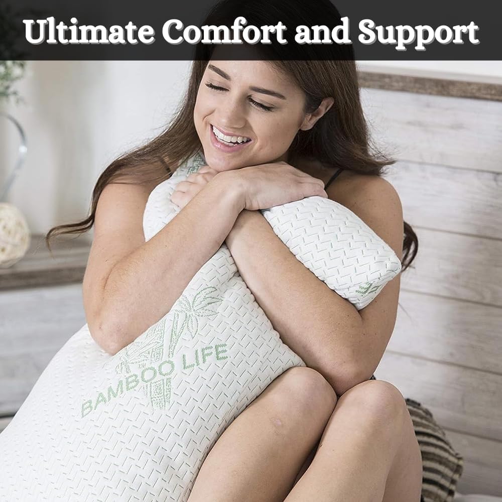 Aspect Bamboo Luxury Memory Foam Pillow Hypoallergenic Pillow for Neck Pain Relief Relax Deep Sleep Anti-Bacterial Premium Support Pillow (1)