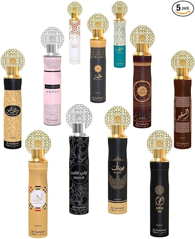 Luxtrous Arabian Air Freshener Free from Alcohol Dubai Arabian Fragrances Perfect air fresheners for home, office, temple luxury scent, surprise scents long lasting x 3 (3 x Ana Abiyedh)