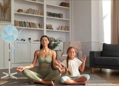 Aspect 16 Inch Pedestal Fan Remote Control Cooling Powerful | Wide Leg Cross Base | Extra Strong 5 Section Blade for High Wind Performance | Up to 4 Hours Timer - White (Upgraded Model)