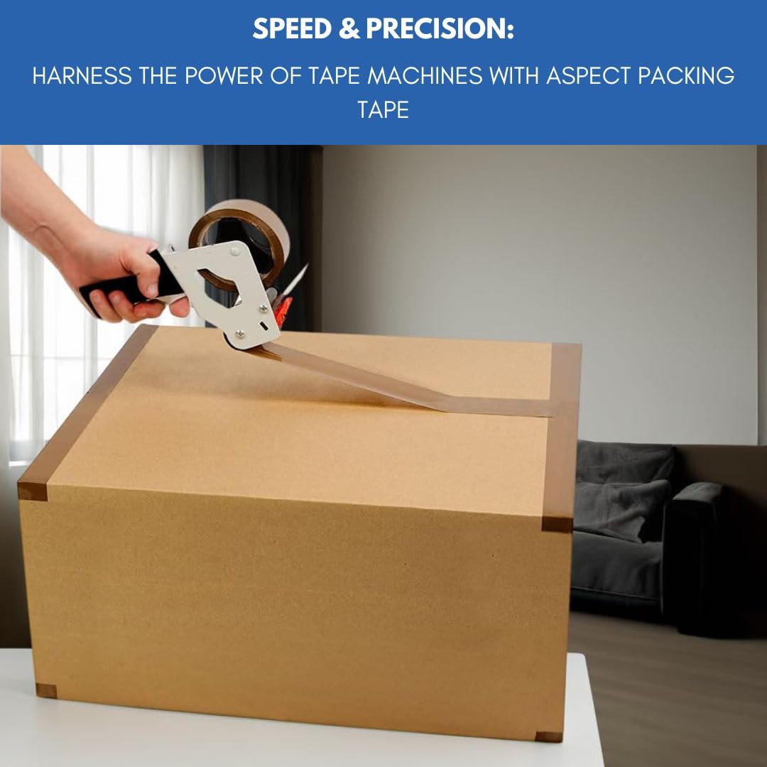 6 Rolls Brown Tape – 48mm x 66m Strong Adhesive and Low Noise Parcel Tape for Packing Parcels, Boxes, Postage Needs – Heavy-Duty Packaging Tape – Secure Sticky Brown Packing Tape