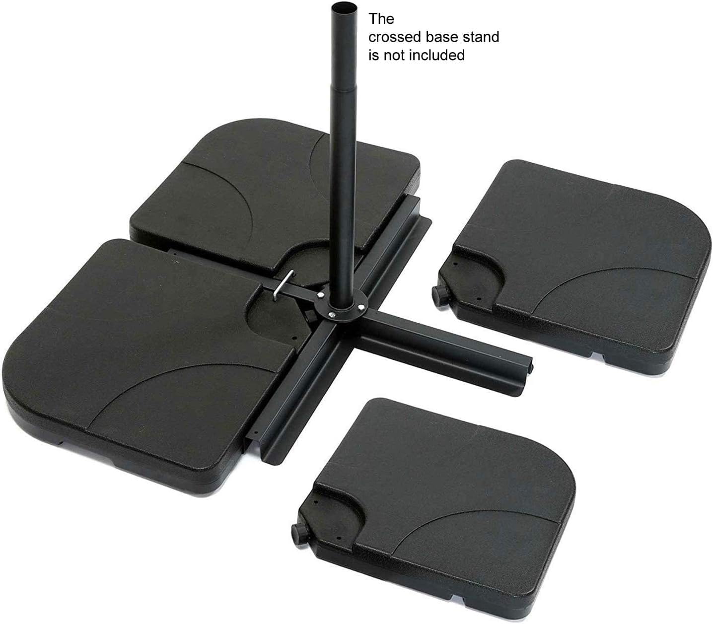 Aspect Square Parasol Base Set of 4 Outdoor Umbrella Cantilever Parasol Base Stand Weights for Patio Offset, Parasols water & sand Fillable weights