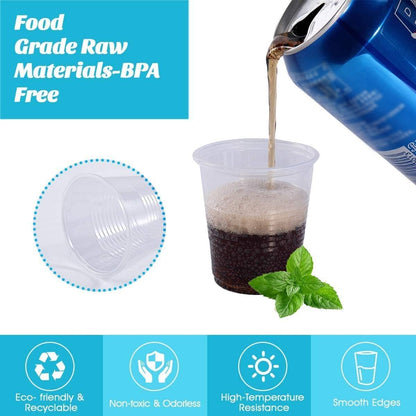 Aspect Plastic Cups Disposable - 100 Pcs, 7 Oz Clear Plastic Glasses Perfect for Water Coolers, Drinking Events, Travel, Offices, Home, Party, Wedding, Cocktails, Christmas, Beverages, Picnic
