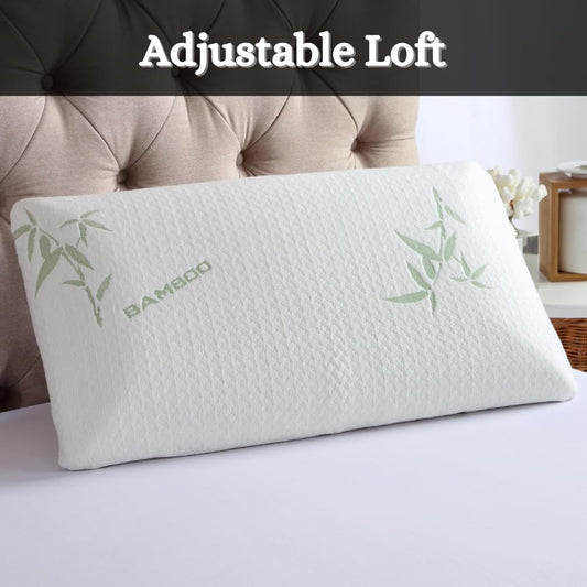 Aspect Bamboo Luxury Memory Foam Pillow Hypoallergenic Pillow for Neck Pain Relief Relax Deep Sleep Anti-Bacterial Premium Support Pillow (1)