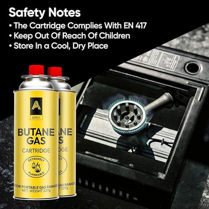 Aspect Camping Gas, Gas Canisters for Camping Stove, Butane Gas Perfect Suitable for Portable Stove, BBQ, Blow Torches Safe and Secure Bottle (Pack of 4)