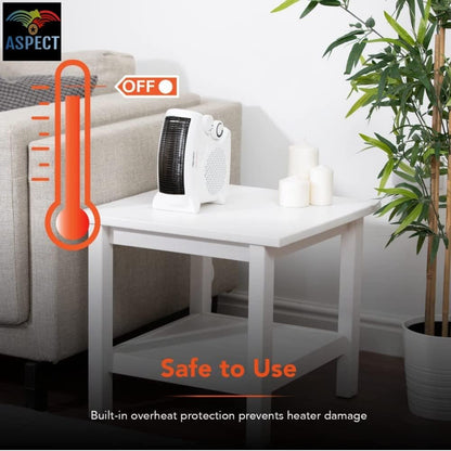 Aspect Electric Heater, Thermo Fan Heater with 2000W Power 2 Heat Settings, Fan Setting, Safety Features & Vertical Design, Heat Protection, Thermostat, Lightweight & Portable for Home & Office