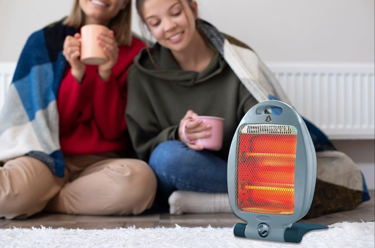 Aspect Halogen Heater - Electric Heater with 3 Heat Setting - Silent Overheat & Tip-Over Protected Room Heaters - Ideal for Home 2 light (800 Watts)