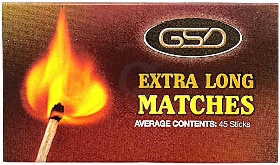 Luxtrous Extra Long Safety Matches 45 Matches Per Box Long-Lasting Camping Matches for Wood Burners, Fire Pits, Ovens, Extra Strong BBQ Fire Lighters (Pack of 6)